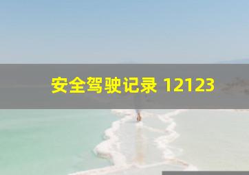 安全驾驶记录 12123